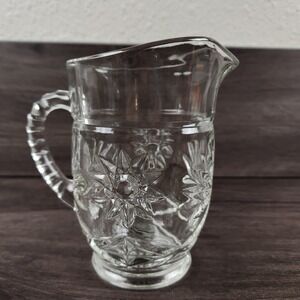 Vintage Anchor Hocking Pint Pitcher Starburst Star of David 5.5''